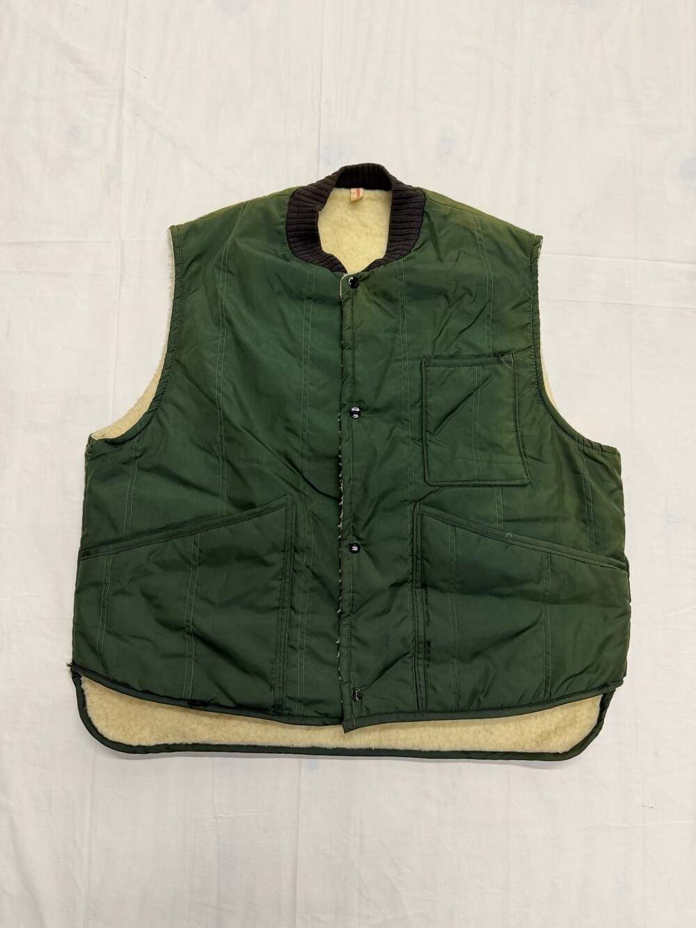 Vintage Western Trails Sherpa-Lined Snap-Front Quilted Vest